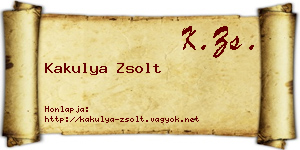Kakulya Zsolt névjegykártya